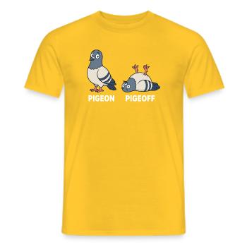 Humor Taube Taube Wortspiel Vogel zeichnen - Männer T-Shirt - Gelb - Vorne - AI Model Male 178 dark (178cm)