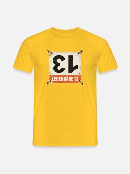 Startnummer 13 Radrennen - Männer T-Shirt - Gelb