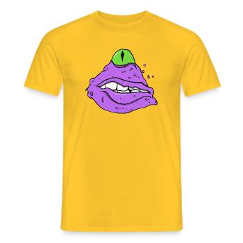 Lila Schleim-Alien witziges Monster - Männer T-Shirt - Gelb - Vorne - AI Model Male 178 dark (178cm)