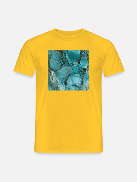 Aquamarin-türkisfarbener Marmor - Männer T-Shirt - Gelb