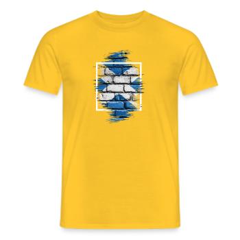 Saltire Brick Graffiti - Männer T-Shirt - Gelb - Vorne - AI Model Male 178 dark (178cm)