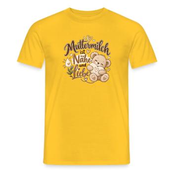 Muttermilch ist Nähe und Liebe 💖  - Männer T-Shirt - Gelb - Vorne - AI Model Male 178 dark (178cm)