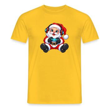 Gaming_santa - Männer T-Shirt - Gelb - Vorne - AI Model Male 178 dark (178cm)