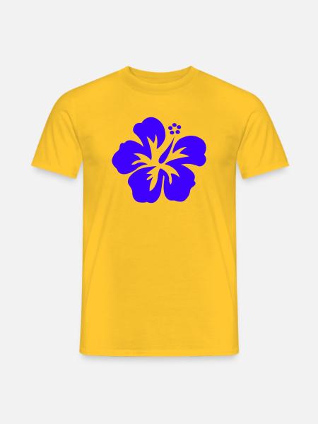 Hibiskus Silhouette Blüte - Männer T-Shirt - Gelb
