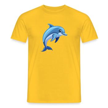 Delfin - Männer T-Shirt - Gelb - Vorne - AI Model Male 178 dark (178cm)