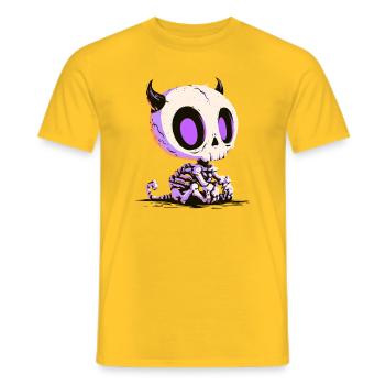 Cute Chibi Devil Skull - Männer T-Shirt - Gelb - Vorne - AI Model Male 178 dark (178cm)