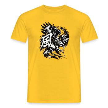 Winddrache im Sturm - Männer T-Shirt - Gelb - Vorne - AI Model Male 178 dark (178cm)