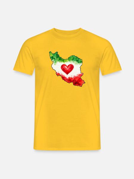 Iran Herz Liebe - Männer T-Shirt - Gelb