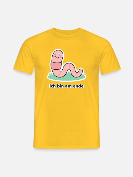 ich bin am ende – Wurm Meme - Männer T-Shirt - Gelb