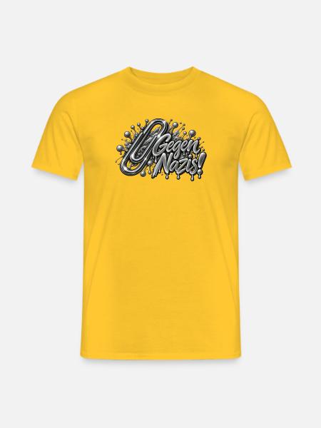 Briefklammer - Gegen Nazis - Büroklammer - Männer T-Shirt - Gelb