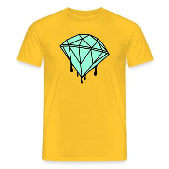 Geometrischer Mint-Diamant - Männer T-Shirt - Gelb - Vorne - AI Model Male 178 dark (178cm)