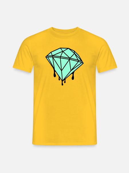 Geometrischer Mint-Diamant - Männer T-Shirt - Gelb