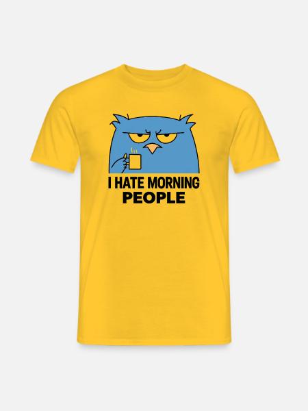 Grummelige Eule Kaffee Morgen - Männer T-Shirt - Gelb