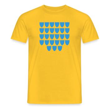 Blue Shield Muster - Männer T-Shirt - Gelb - Vorne - AI Model Male 178 dark (178cm)