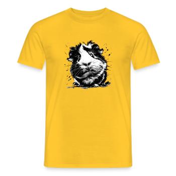 Meerschweinchen-Porträt - Männer T-Shirt - Gelb - Vorne - AI Model Male 178 dark (178cm)