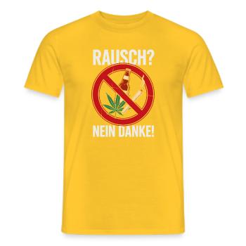 Rausch Nein Danke Verbotsschild - Männer T-Shirt - Gelb - Vorne - AI Model Male 178 dark (178cm)