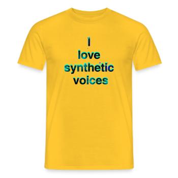 I Love Synthetic Voices Neon - Männer T-Shirt - Gelb - Vorne - AI Model Male 178 dark (178cm)