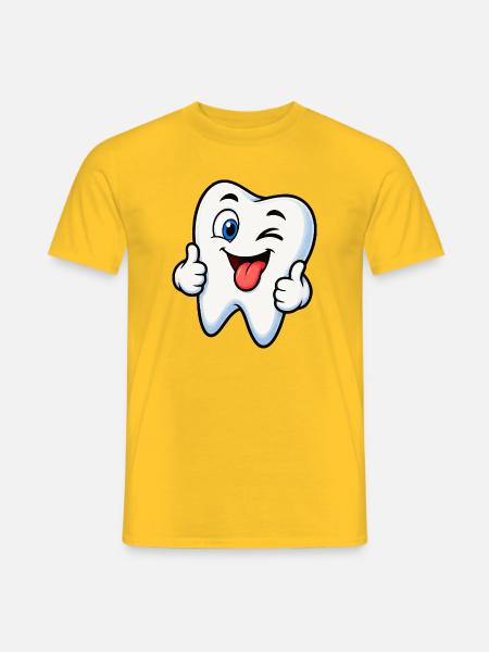 Fröhlicher Zahn-Buddy - Männer T-Shirt - Gelb