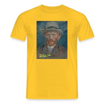 Selbstporträt-_Vincent_van_Gogh-_1887 - Männer T-Shirt - Gelb - Vorne - AI Model Male 178 dark (178cm)