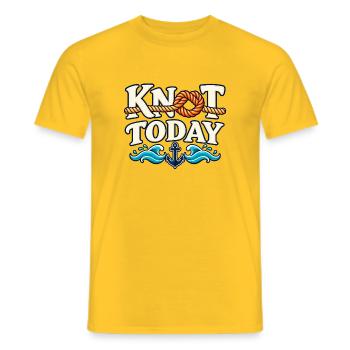 Knoten heute – Seltsames nautisches Segeldesign - Männer T-Shirt - Gelb - Vorne - AI Model Male 178 dark (178cm)