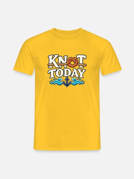 Knoten heute – Seltsames nautisches Segeldesign - Männer T-Shirt - Gelb