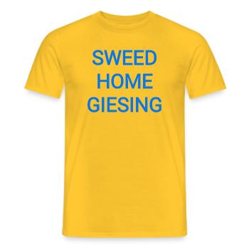 sweet home giesing Text - Männer T-Shirt - Gelb - Vorne - AI Model Male 178 dark (178cm)