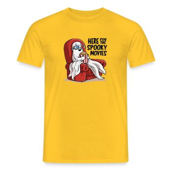 Popcorn Ghost: Spooky Movie Night - Männer T-Shirt - Gelb - Vorne - AI Model Male 178 dark (178cm)