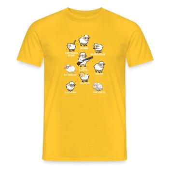 Schaf Wortspiel Schafkunde Lustiger Spruch - Männer T-Shirt - Gelb - Vorne - AI Model Male 178 dark (178cm)