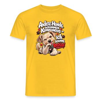 Hundekommandos – Vorschläge - Männer T-Shirt - Gelb - Vorne - AI Model Male 178 dark (178cm)