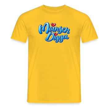 Moinsen Digga Herzdesign - Männer T-Shirt - Gelb - Vorne - AI Model Male 178 dark (178cm)