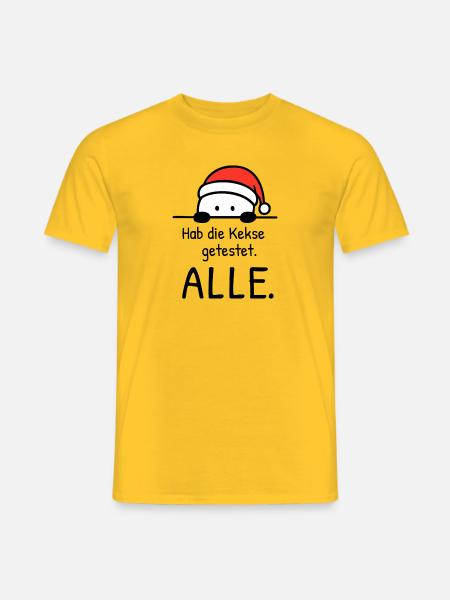 Hab die Kekse getestet. ALLE. | Weihnachtshumor - Männer T-Shirt - Gelb