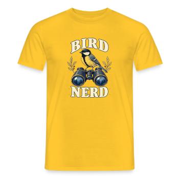 Bird Nerd – Kohlmeise Vogelbeobachtung - Männer T-Shirt - Gelb - Vorne - AI Model Male 178 dark (178cm)