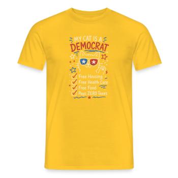  My Cat Is A Democrat Funny Political Republican - Männer T-Shirt - Gelb - Vorne - AI Model Male 178 dark (178cm)