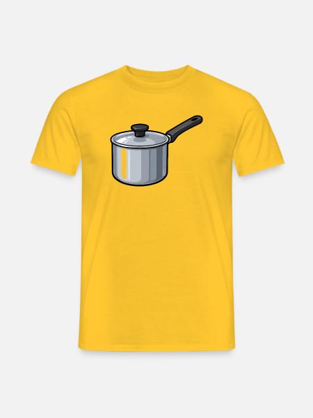 KüchenTopf Cartoon Design - Männer T-Shirt - Gelb