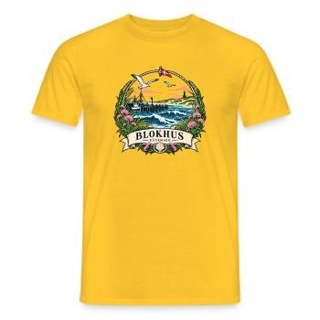 Blokhus Küstenidylle - Männer T-Shirt - Gelb - Vorne - AI Model Male 178 dark (178cm)