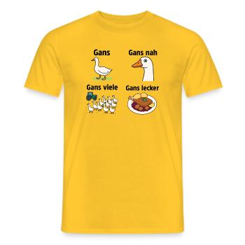 Gans Gänse Bauernhof Landwirt Lustiges Tiermotiv - Männer T-Shirt - Gelb - Vorne - AI Model Male 178 dark (178cm)