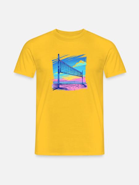 Volleyballnetz Vaporwave - Männer T-Shirt - Gelb