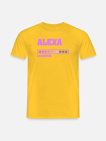Alexa als Geburt - Männer T-Shirt - Gelb