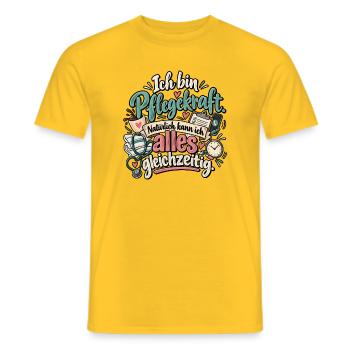 Pflegekraft Multitasking - Männer T-Shirt - Gelb - Vorne - AI Model Male 178 dark (178cm)