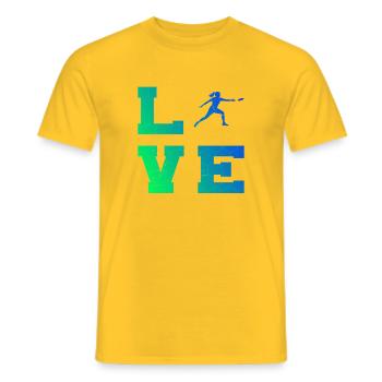 Ultimate Frisbee Geschenkidee für die Discgolferin - Männer T-Shirt - Gelb - Vorne - AI Model Male 178 dark (178cm)