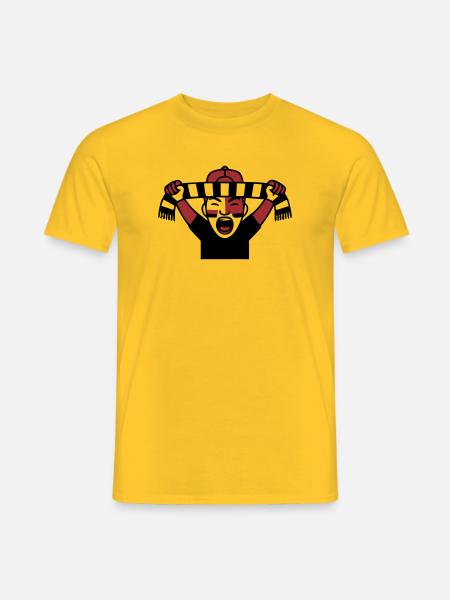 Jubelnder Fussballfan Icon - Männer T-Shirt - Gelb