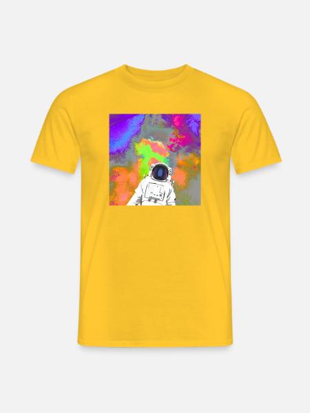 Astronaut im Farbnebel - Männer T-Shirt - Gelb