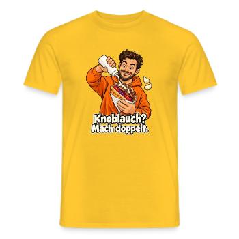 Döner mit Knoblauch - Männer T-Shirt - Gelb - Vorne - AI Model Male 178 dark (178cm)