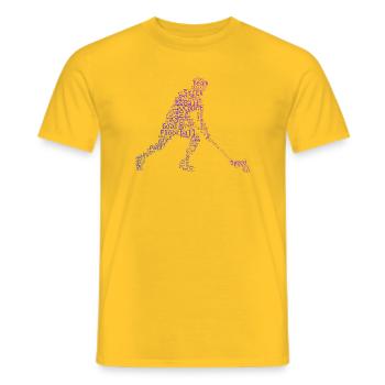 Geschenkidee für einen Floorball-Fan mit Stockball - Männer T-Shirt - Gelb - Vorne - AI Model Male 178 dark (178cm)