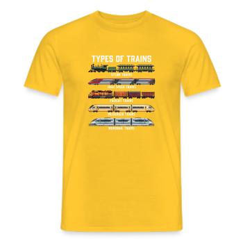 Zugtypen – Dampf-Güter-Bullet Train Lover - Männer T-Shirt - Gelb - Vorne - AI Model Male 178 dark (178cm)