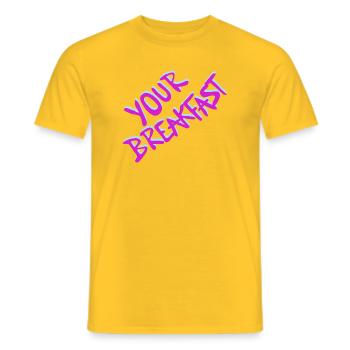 Your Breakfast Neon Script - Männer T-Shirt - Gelb - Vorne - AI Model Male 178 dark (178cm)
