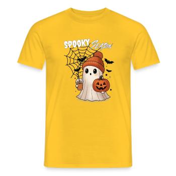 Spooky Season (Halloween) - Männer T-Shirt - Gelb - Vorne - AI Model Male 178 dark (178cm)