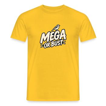 Mega oder Vollgas - Männer T-Shirt - Gelb - Vorne - AI Model Male 178 dark (178cm)