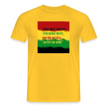 Liebe und Frieden - Männer T-Shirt - Gelb - Vorne - AI Model Male 178 dark (178cm)