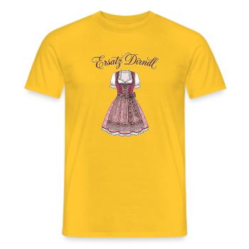 Ersatz Dirndl Lustiger Spruch Bayerische Tradition - Männer T-Shirt - Gelb - Vorne - AI Model Male 178 dark (178cm)